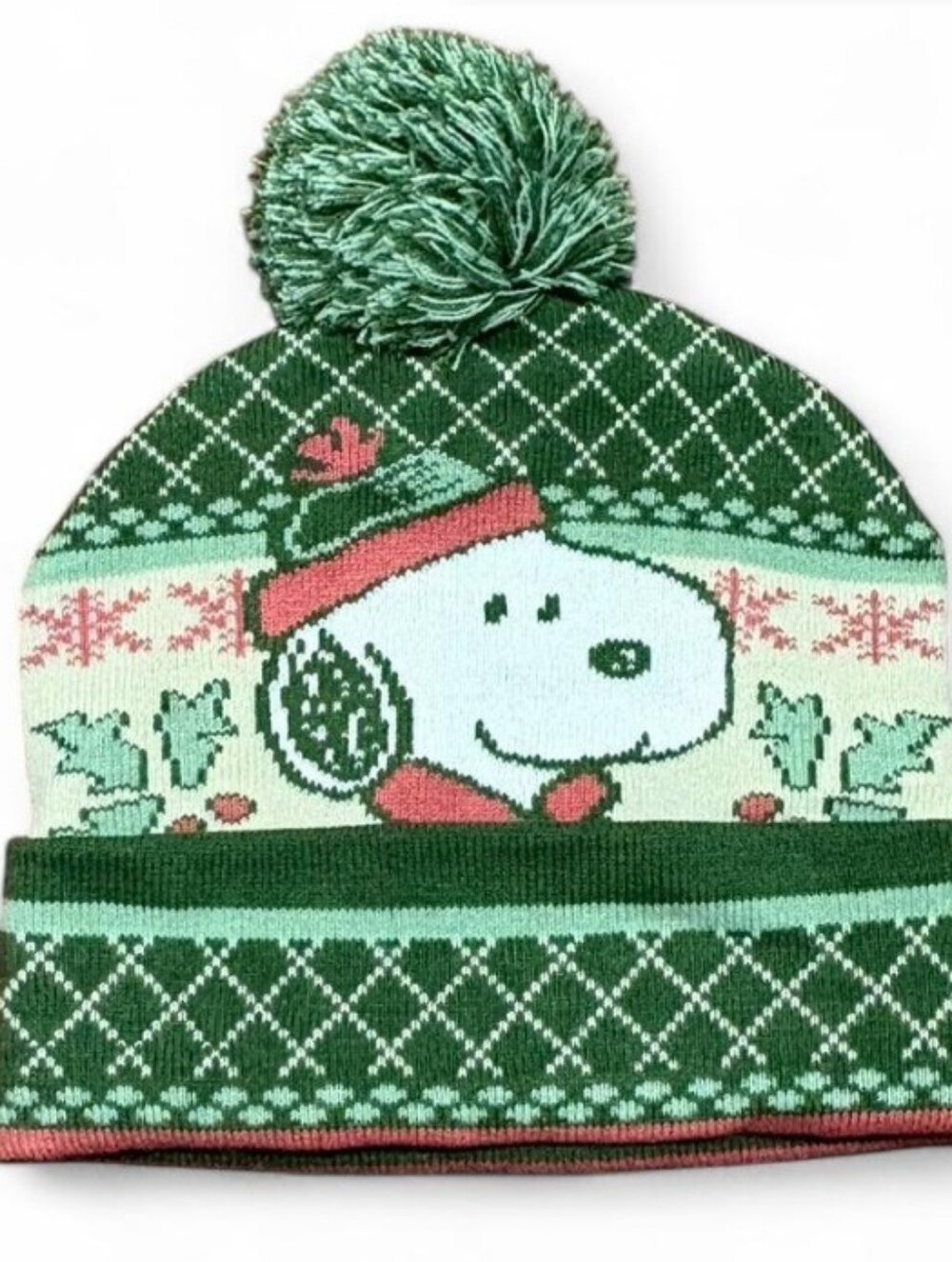 Peanuts Snoopy Holiday Pom Beanie NWOT Christmas